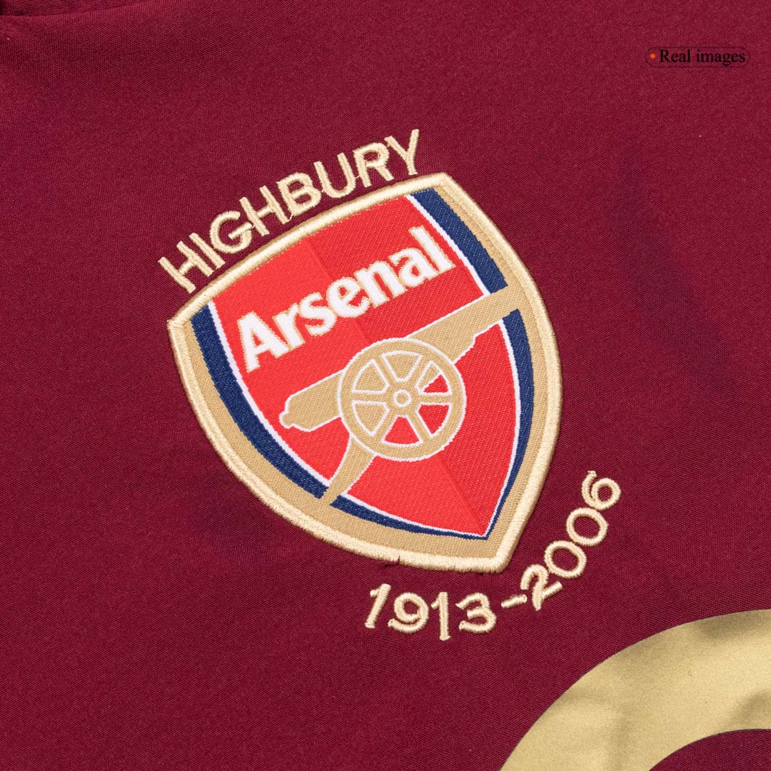 Retro Arsenal Mens Home Long Sleeve Soccer Jersey 2005/06 Red