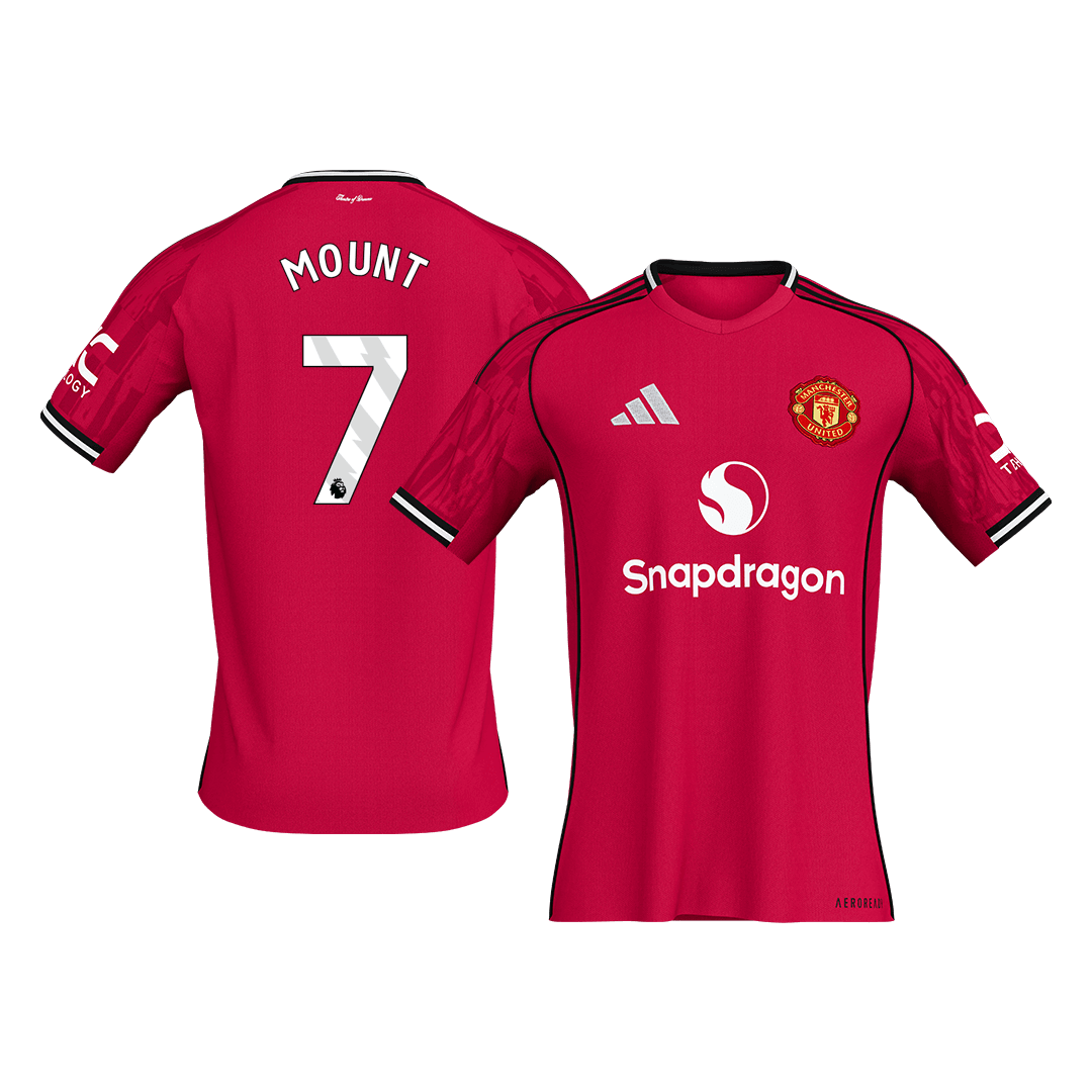 MOUNT #7 Manchester United Mens Home Soccer Jersey 2025/26 Red [PREMIUM]