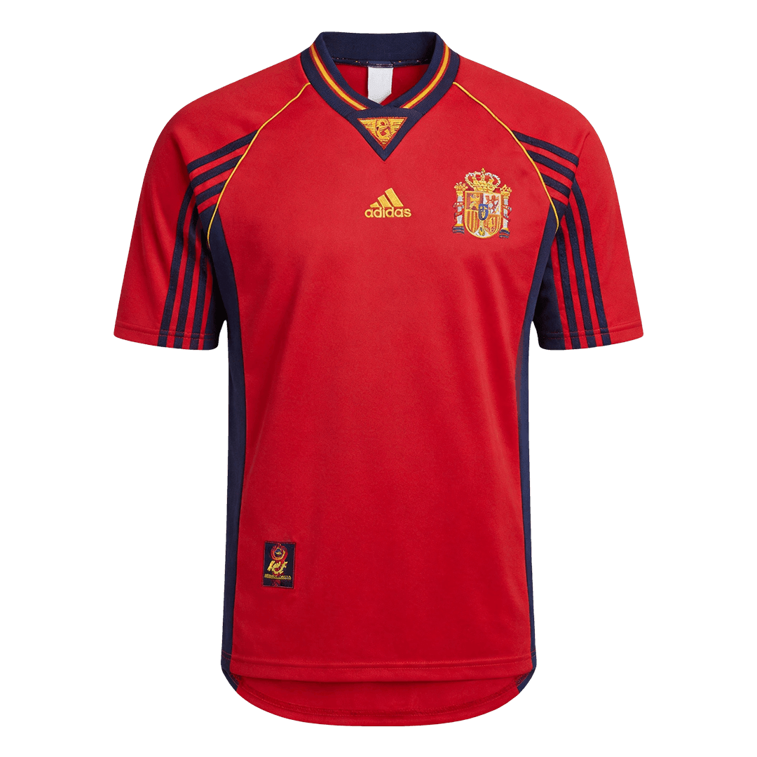 Retro Spain Mens Home Soccer Jersey 1998 Red