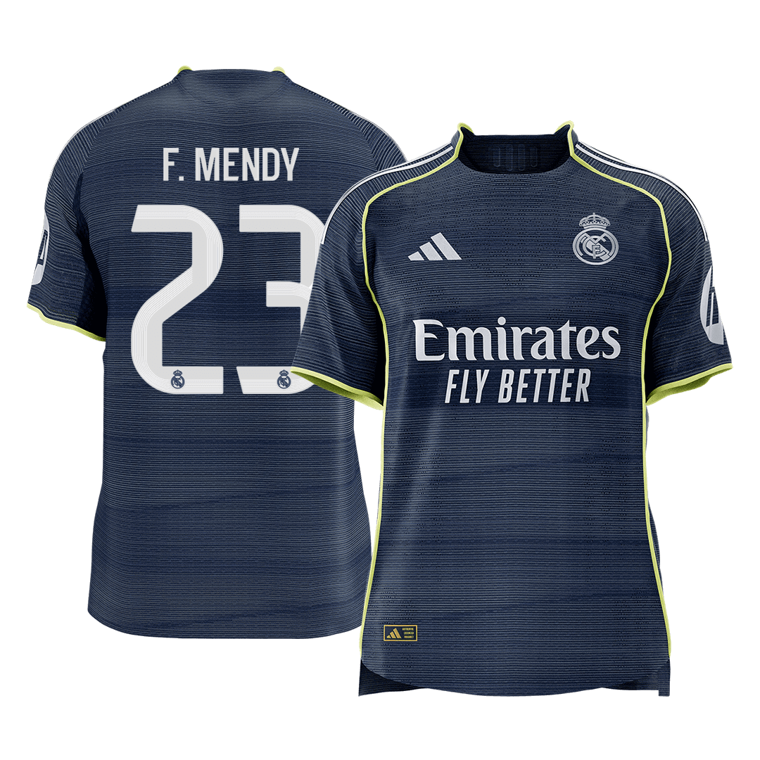 F.MENDY #23 Real Madrid Mens Away Soccer Jersey 2025/26 Navy - Player Version [PREMIUM]