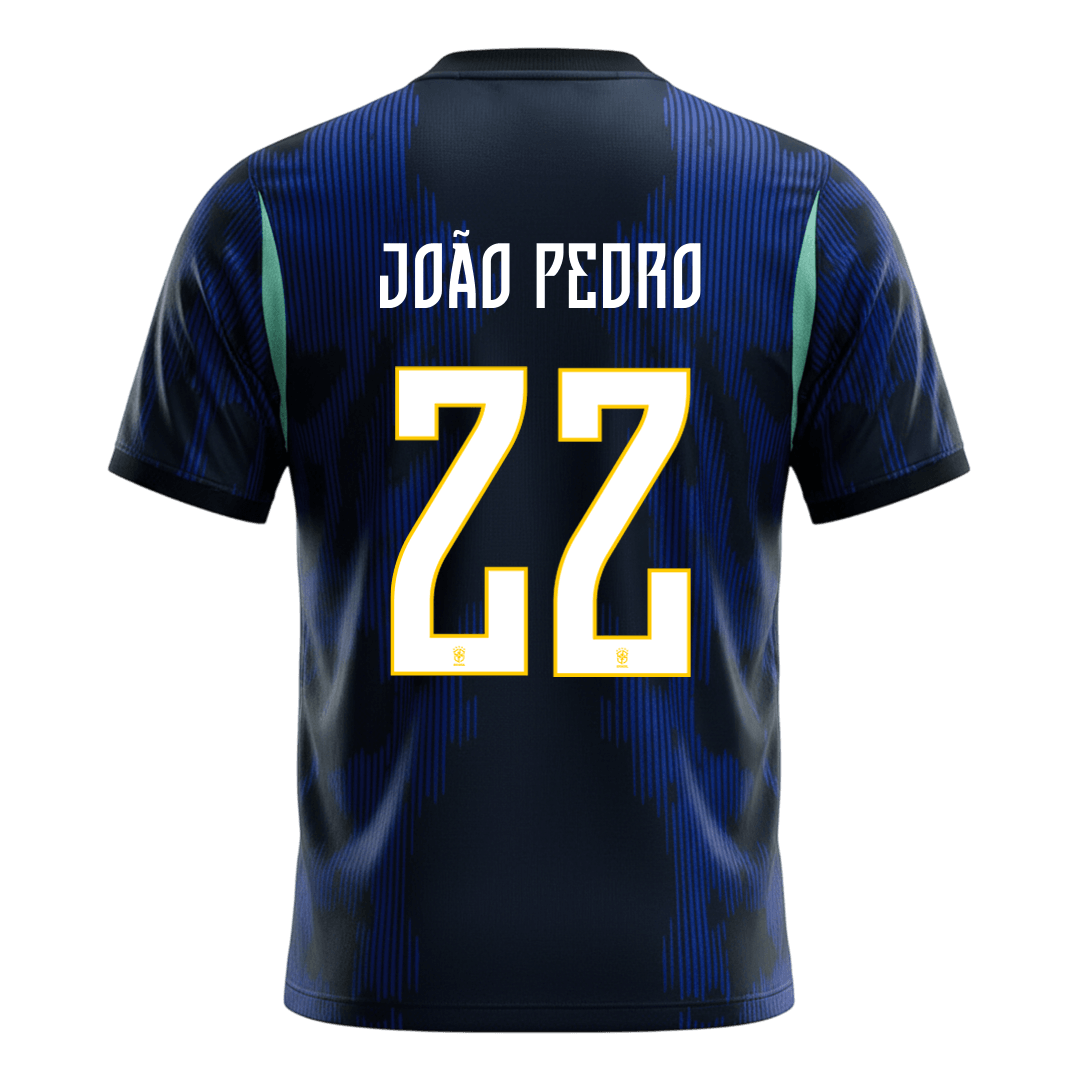 JOÃO PEDRO #22 Brazil Mens Away Soccer Jersey World Cup 2026 Navy