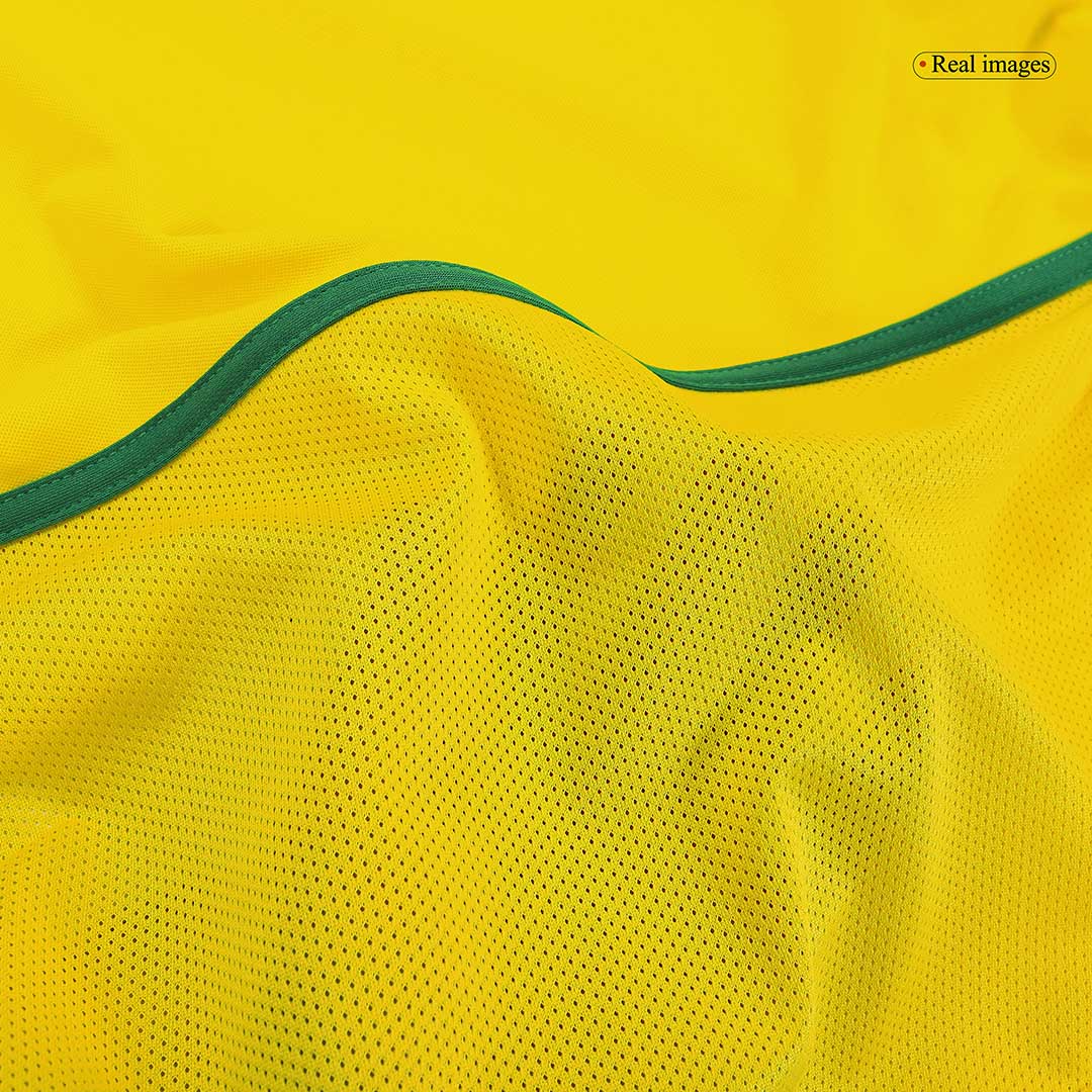 Retro Brazil Mens Home Soccer Jersey 2002/03 Yellow