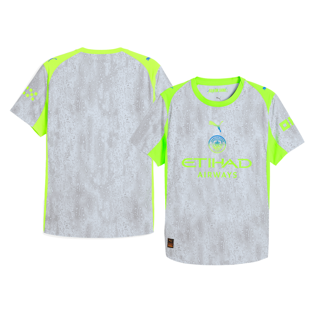 Manchester City Mens Third Away Soccer Jersey 2025/26 Gray - Player Version