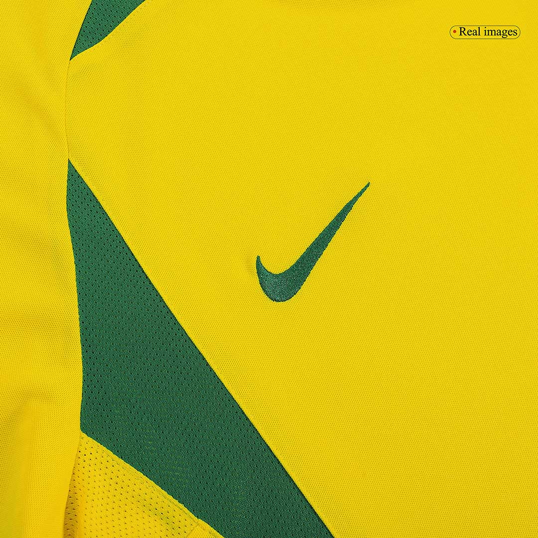 Retro Brazil Mens Home Soccer Jersey 2002/03 Yellow