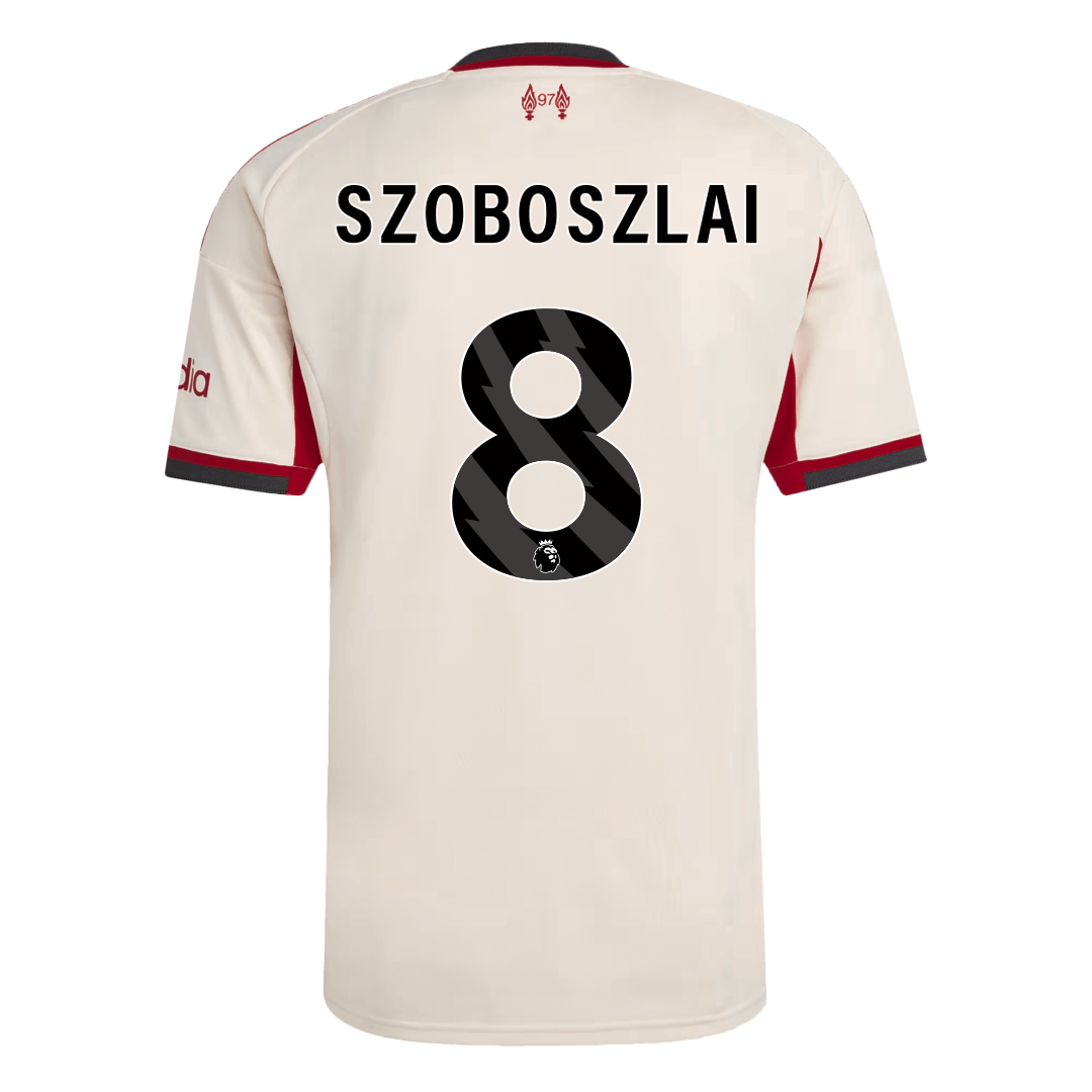 SZOBOSZLAI #8 Liverpool Mens Away Soccer Jersey 2025/26 White