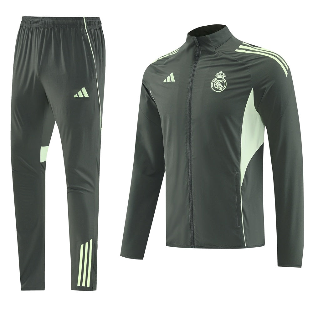 Real Madrid Mens Training Tracksuit Kit 2025/26 Green