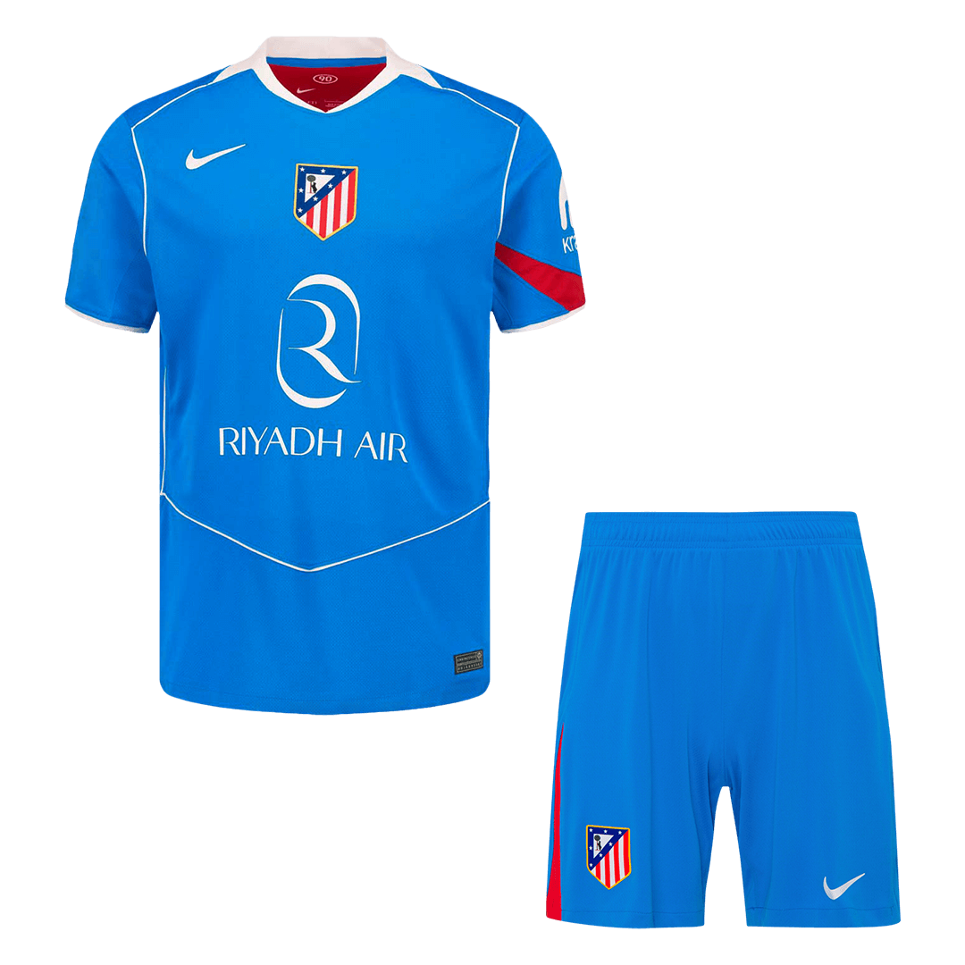Atletico Madrid Mens Third Away Soccer Kit 2025/26 Blue