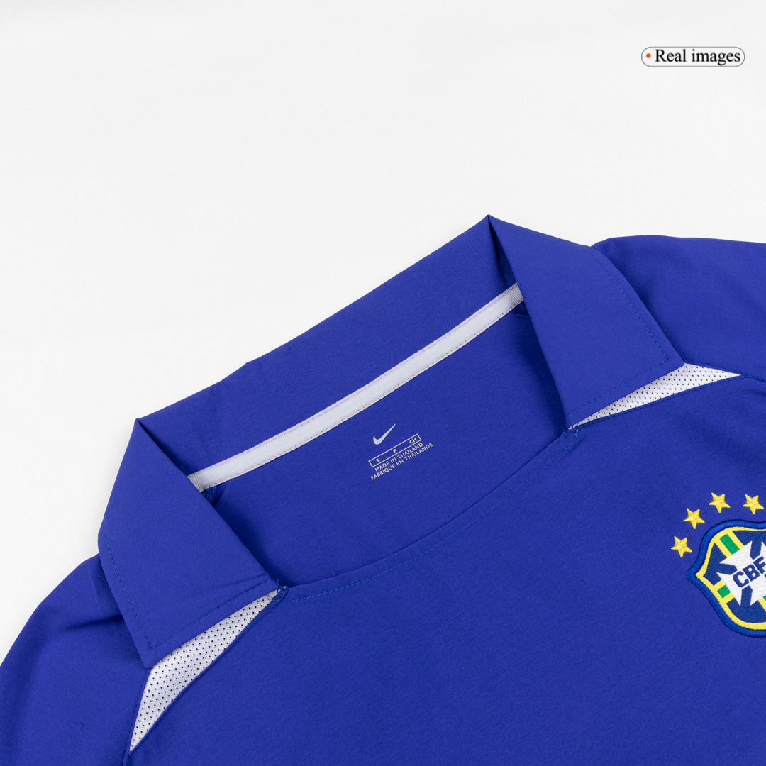 Retro Brazil Mens Away Soccer Jersey 2002 Blue