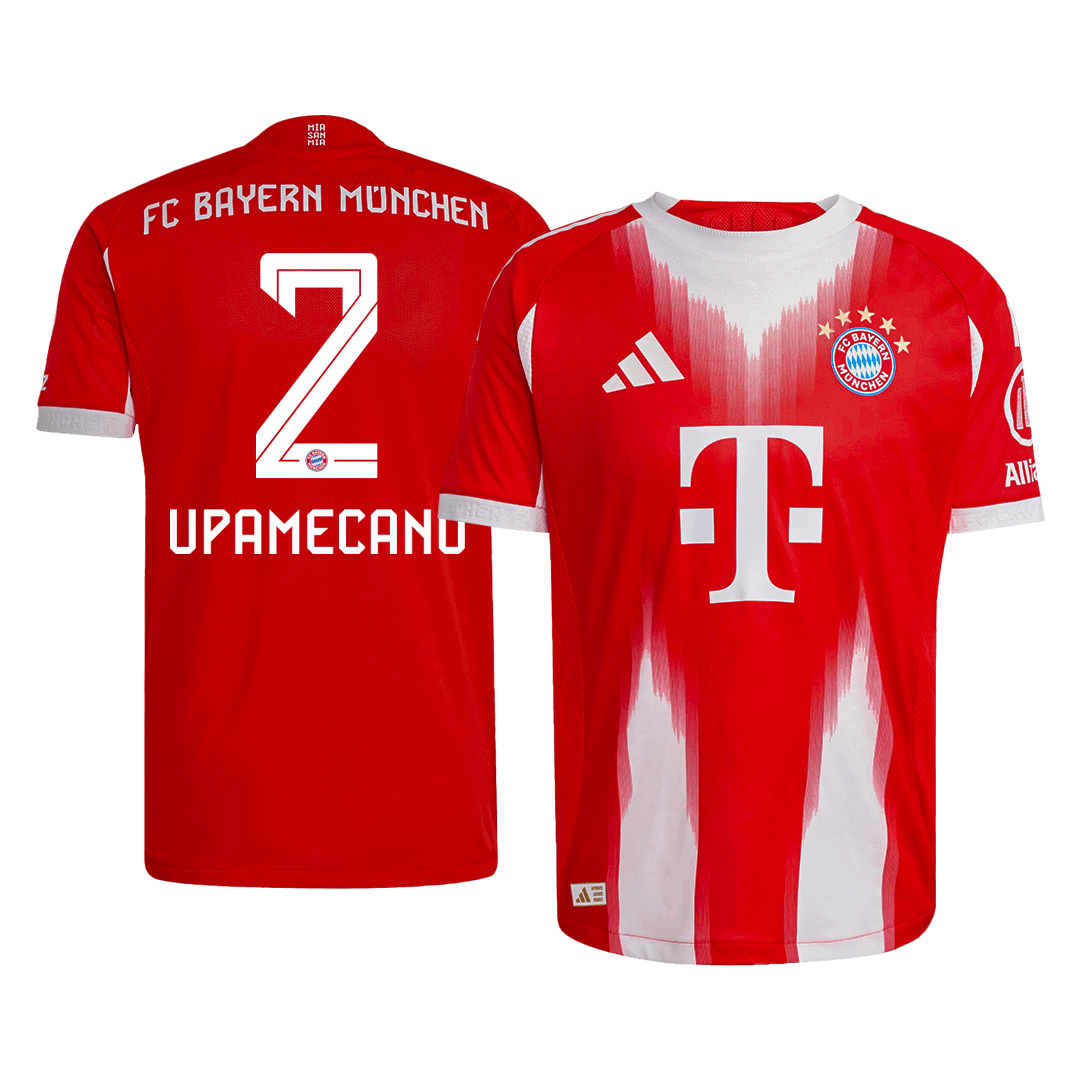 UPAMECANO #2 Bayern Munich Mens Home Soccer Jersey 2025/26 Red - Player Version