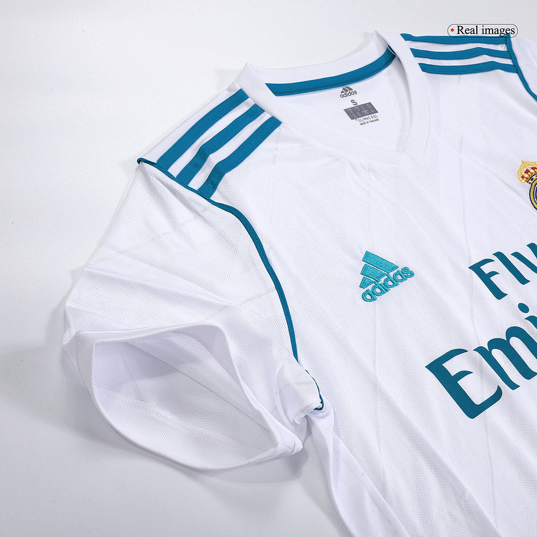 Retro BENZEMA #9 Real Madrid Mens Home Soccer Jersey 2017/18 White