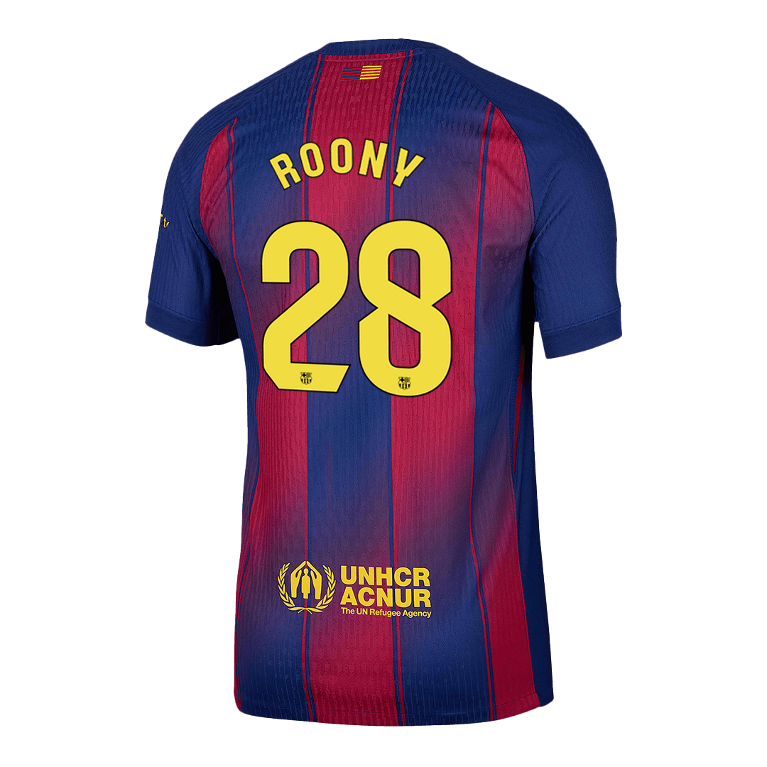 ROONY #28 Barcelona Mens Home Soccer Jersey 2025/26 Red&Blue - Player Version