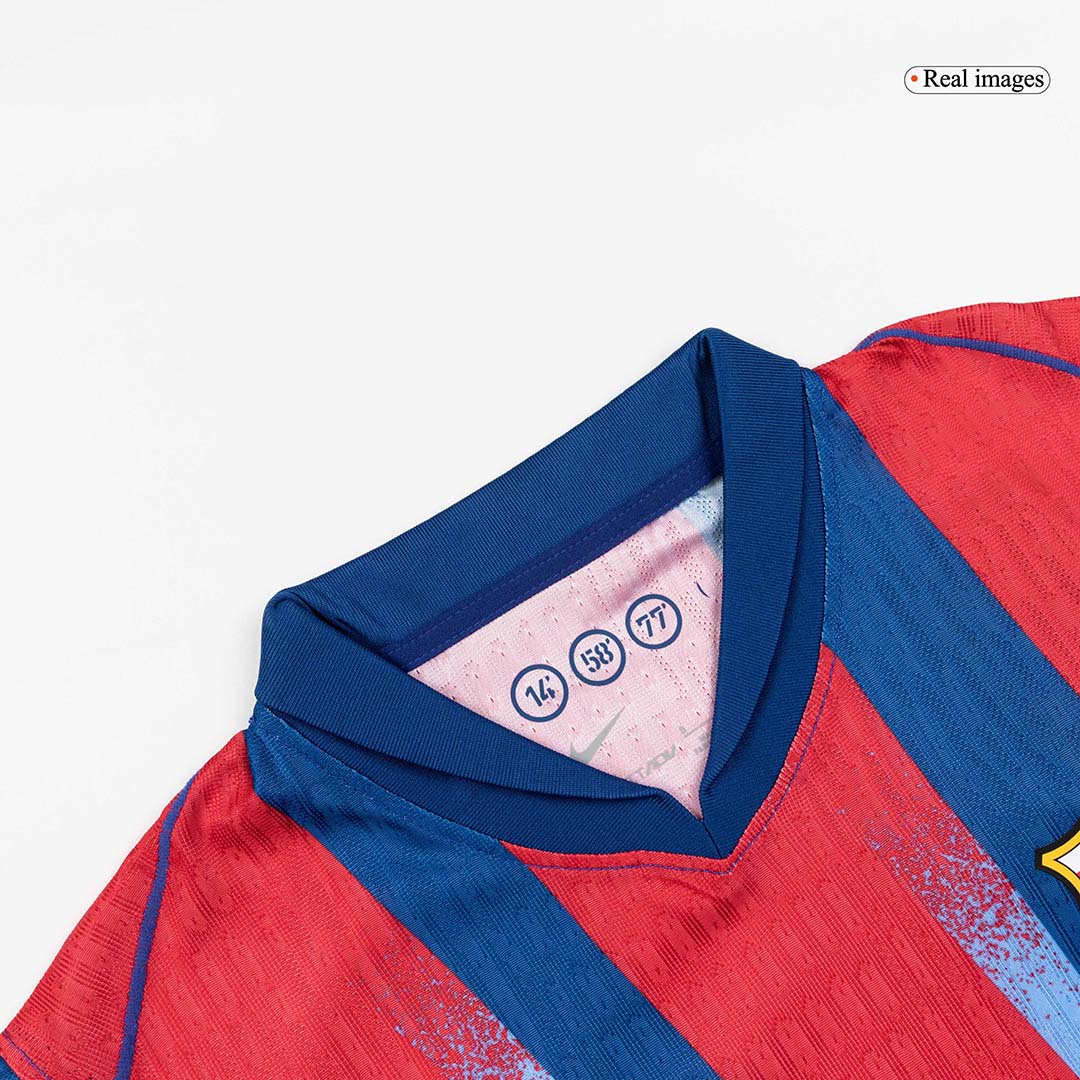 Barcelona Mens Fourth Away Soccer Jersey 2025/26 Red&Blue - Player Version