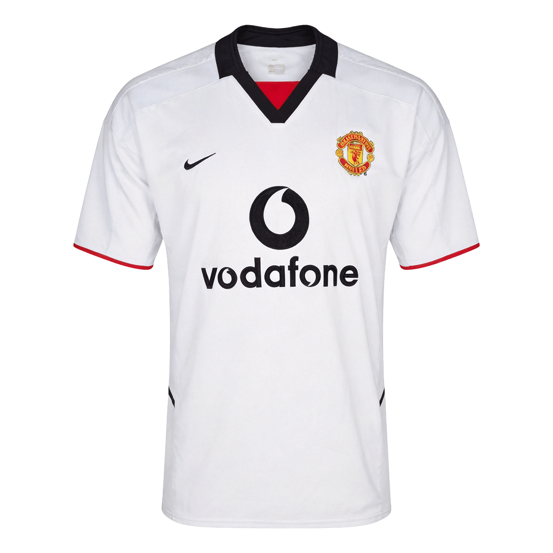Retro Manchester United Mens Away Soccer Jersey 2002/03 White