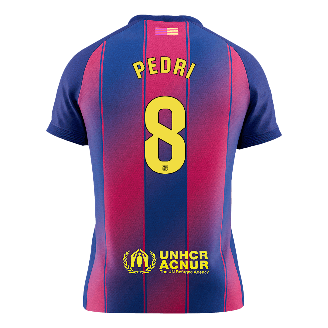 PEDRI #8 Barcelona Mens Home Soccer Jersey 2025/26 Red&Blue [PREMIUM]