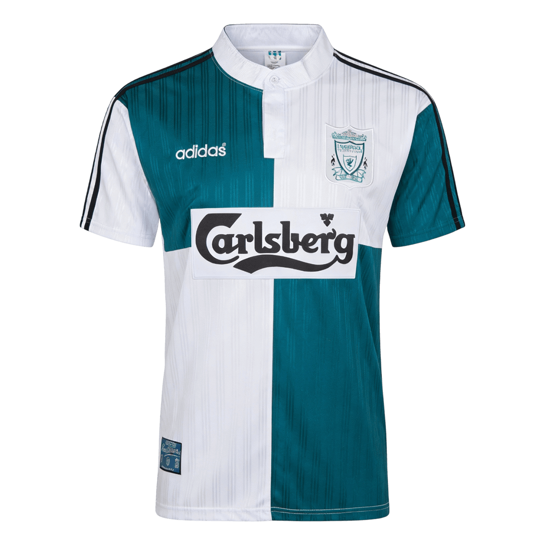 Retro Liverpool Mens Away Soccer Jersey 1995/96 Blue&White
