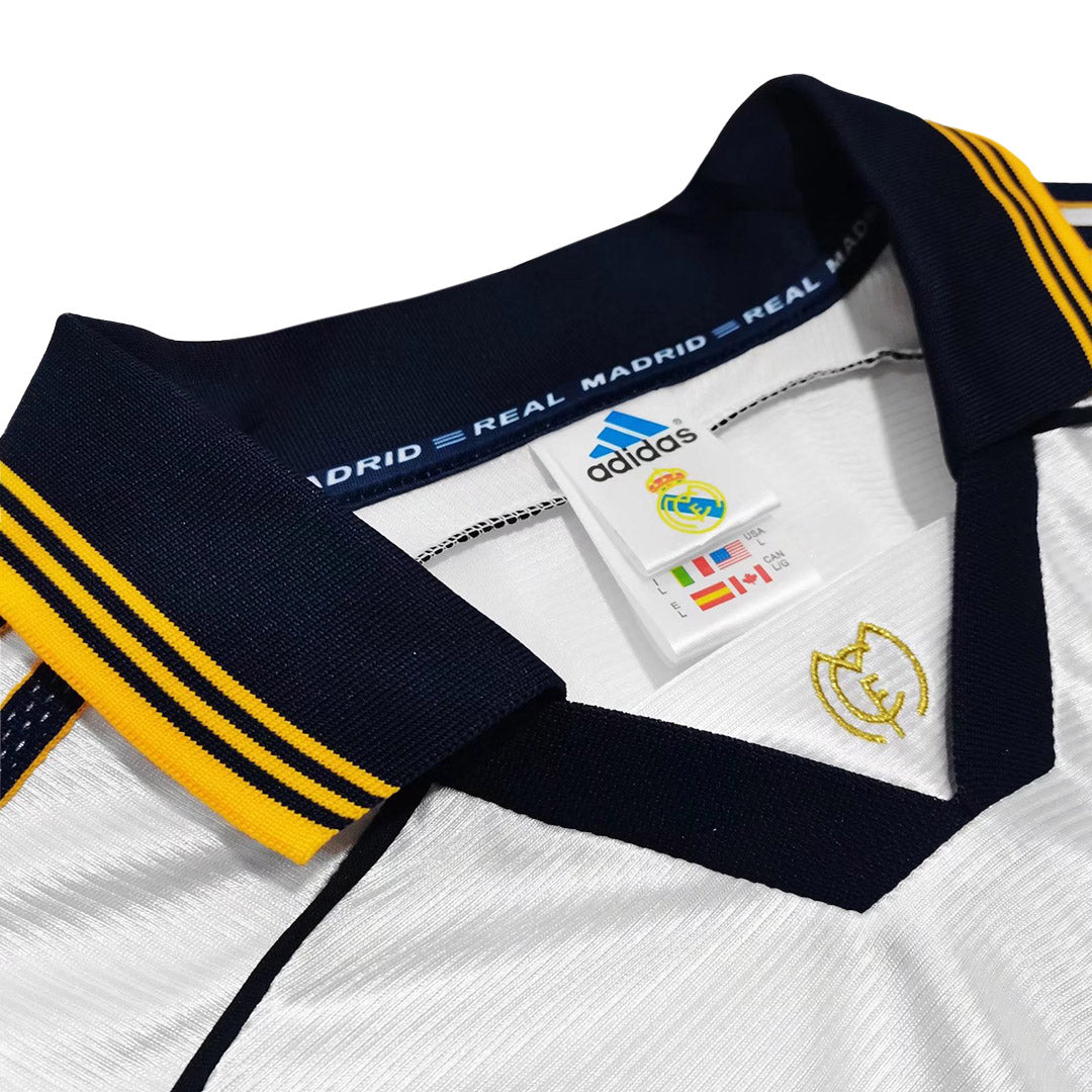 Retro RAUL #7 Real Madrid Mens Home Soccer Jersey 1999/00 White