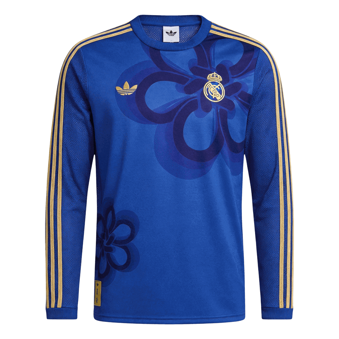 Real Madrid Mens Long Sleeve Soccer Jersey 2025/26 Blue