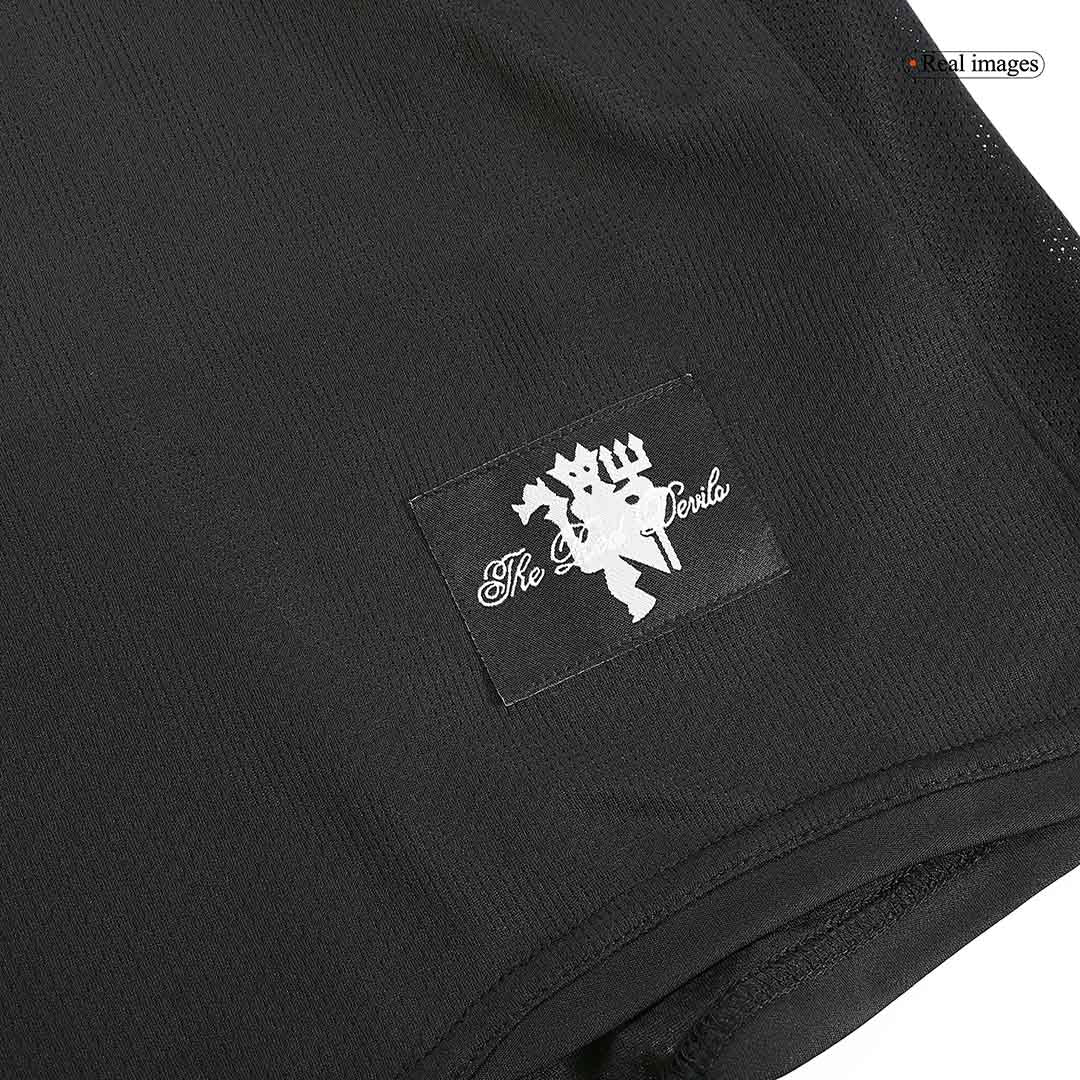 Retro RONALDO #7 Manchester United Mens Away Long Sleeve Soccer Jersey 2007/08 Black