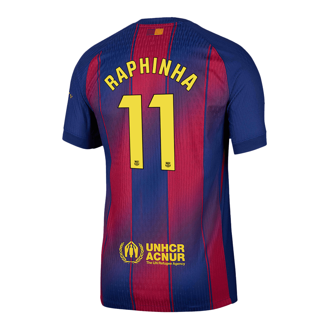 RAPHINHA #11 Barcelona Mens Home Soccer Jersey 2025/26 Red&Blue - Player Version
