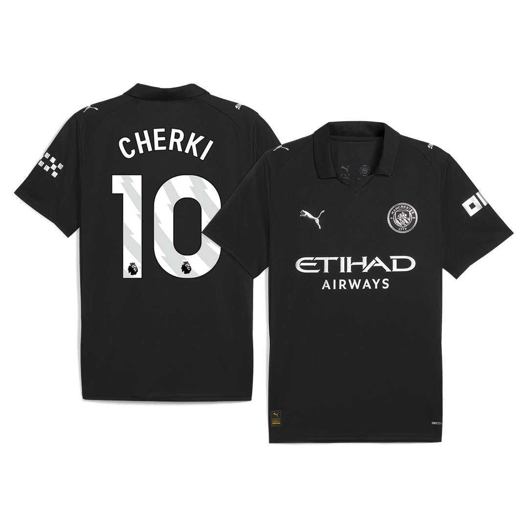 CHERKI #10 Manchester City Mens Away Soccer Jersey 2025/26 Black