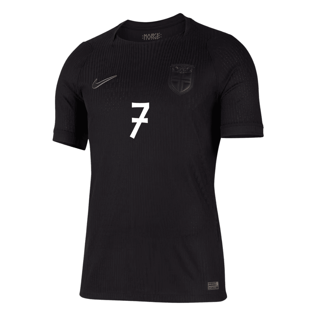 SØRLOTH #7 Norway Mens Away Soccer Jersey World Cup 2026 Black - Player Version