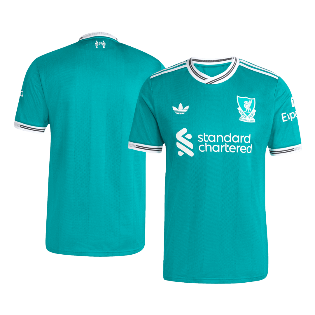 Liverpool Mens Third Away Soccer Jersey 2025/26 Green - Player Version