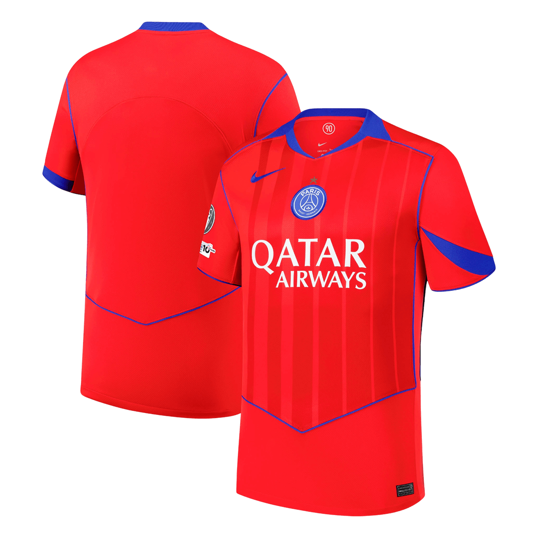 PSG Mens Third Away Soccer Jersey 2025/26 Red