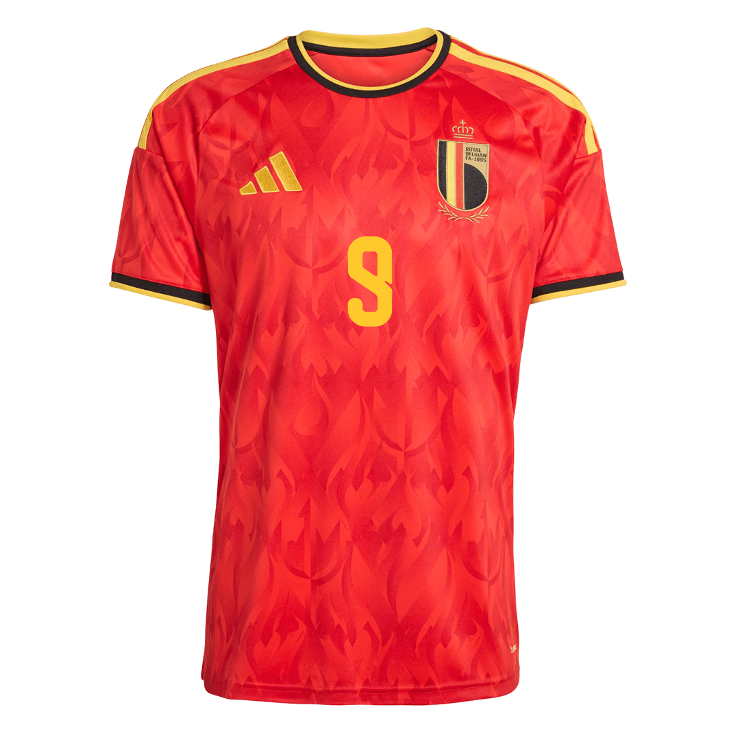 LUKAKU #9 Belgium Mens Home Soccer Jersey World Cup 2026 Red