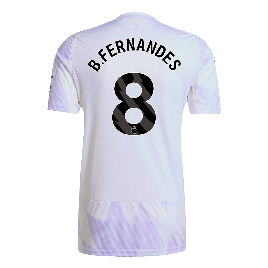 B.FERNANDES #8 Manchester United Mens Away Soccer Jersey 2025/26 White