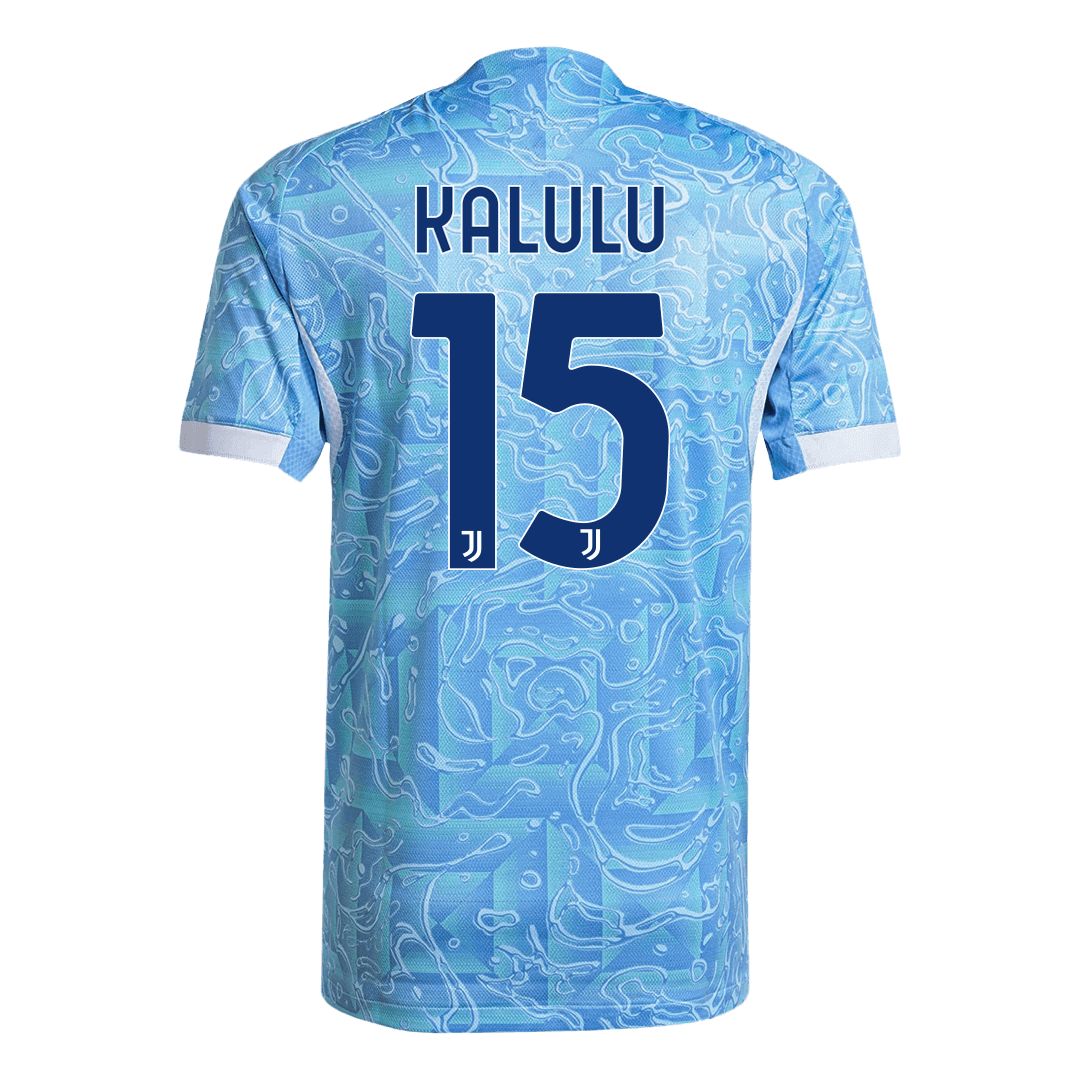 KALULU #15 Juventus Mens Away Soccer Jersey 2025/26 Blue - Player Version