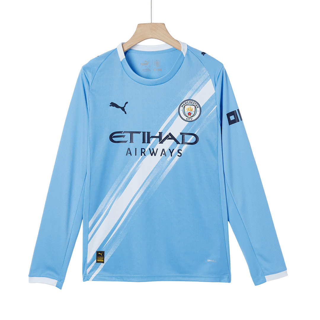Manchester City Mens Home Long Sleeve Soccer Jersey 2025/26 Blue