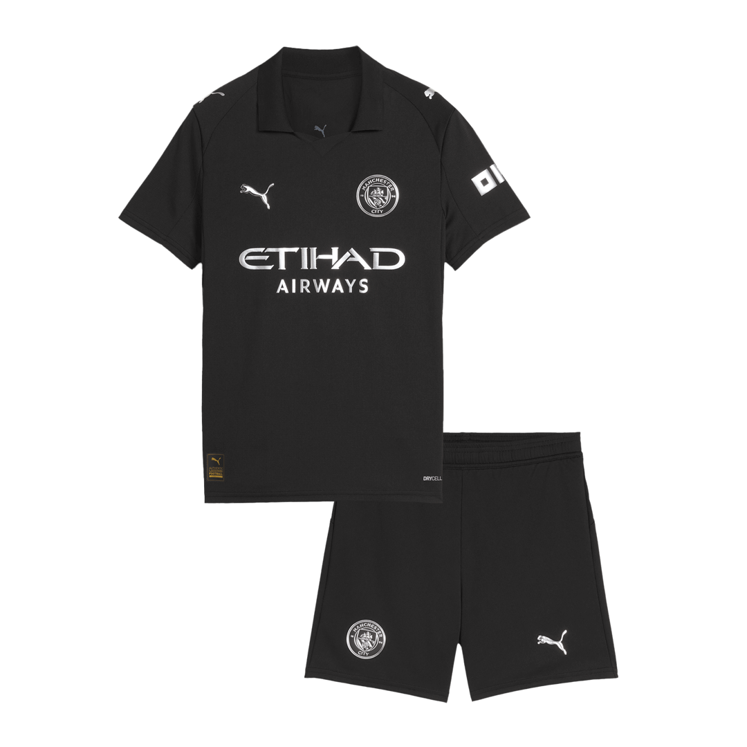 Manchester City Kids Away Soccer Kit 2025/26 Black