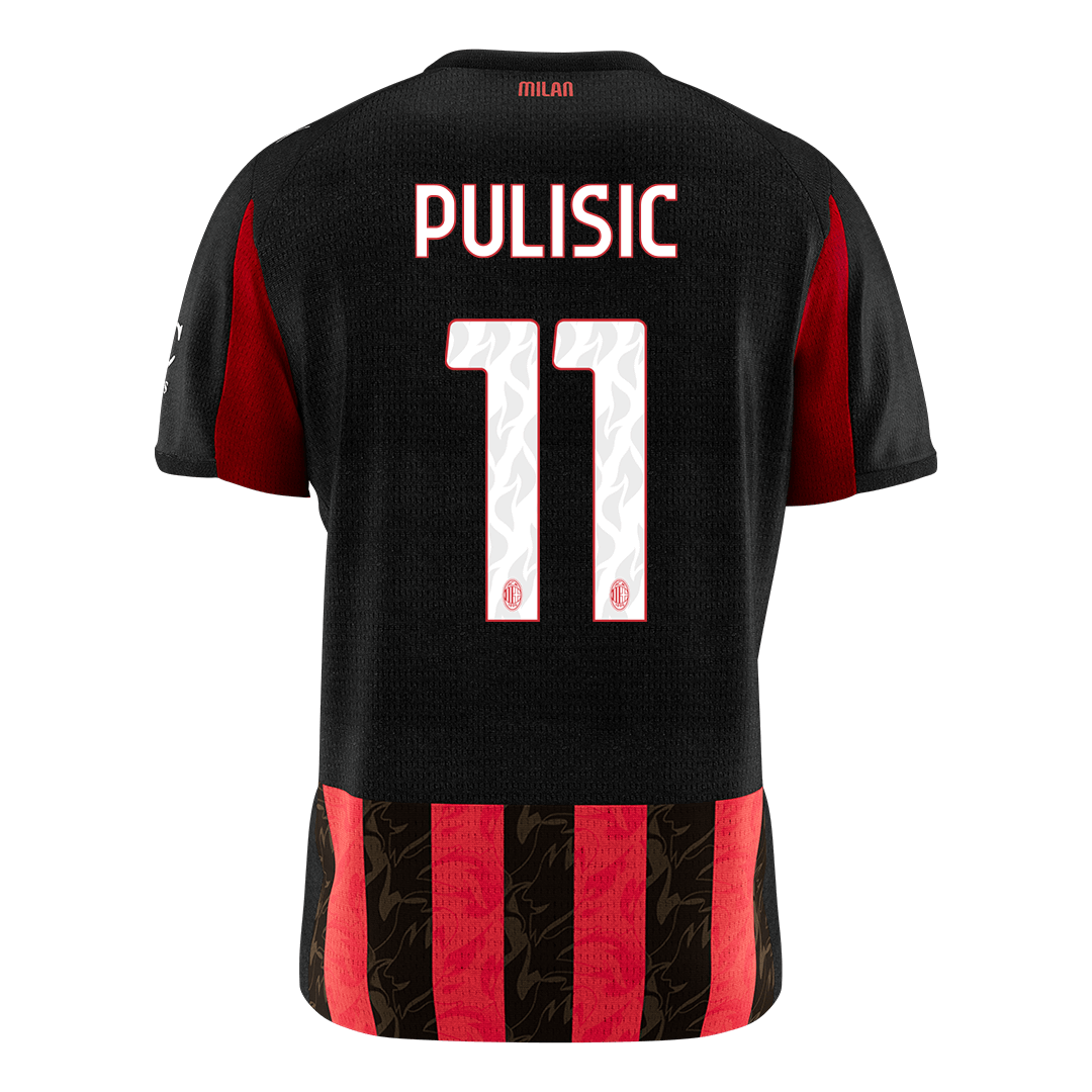 PULISIC #11 AC Milan Mens Home Soccer Jersey 2025/26 Red&Black [PREMIUM]