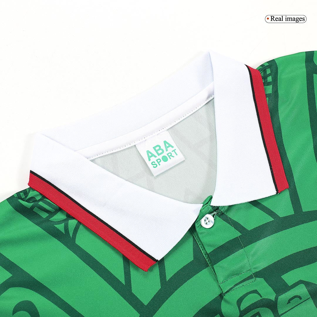 Retro Mexico Mens Home Soccer Jersey 1998 Green