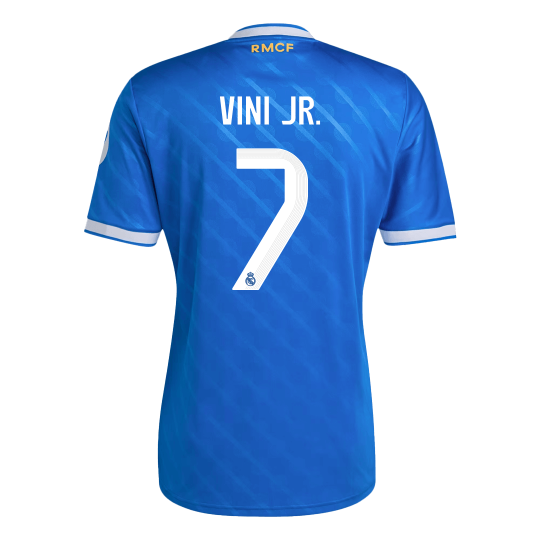 VINI JR. #7 Real Madrid Mens Third Away Soccer Jersey 2025/26 Blue