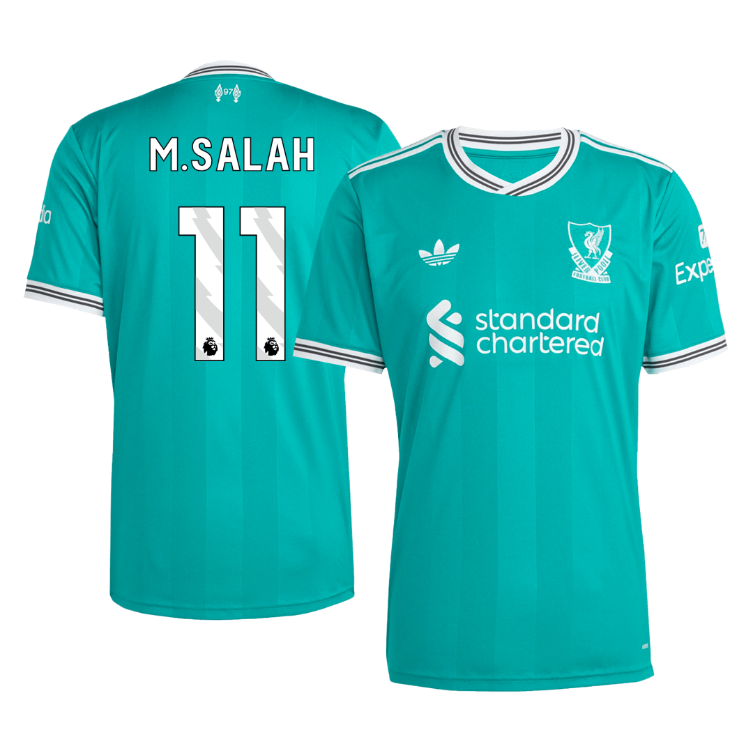 M.SALAH #11 Liverpool Mens Third Away Soccer Jersey 2025/26 Green