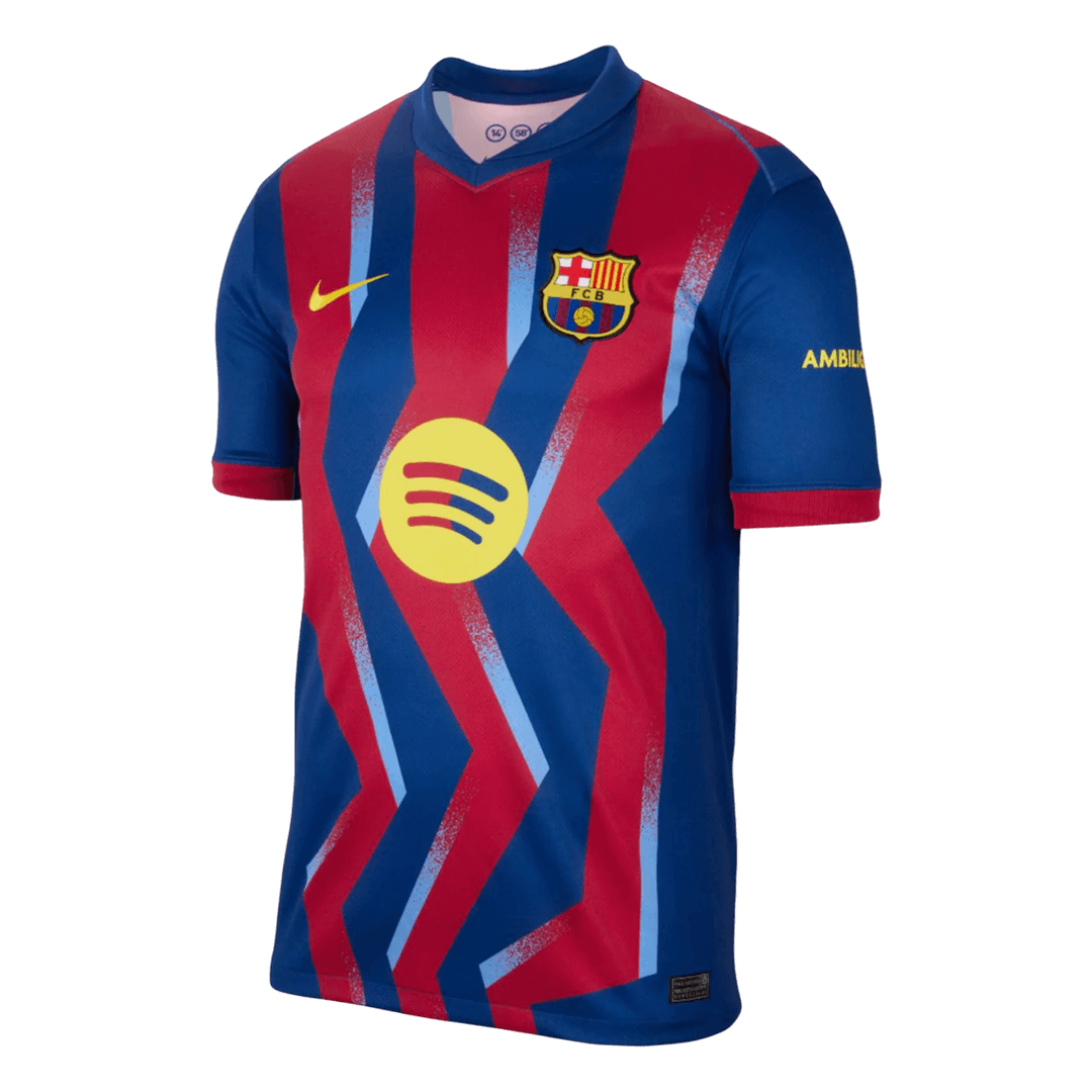 Barcelona Mens Fourth Away Soccer Jersey 2025/26 Red&Blue