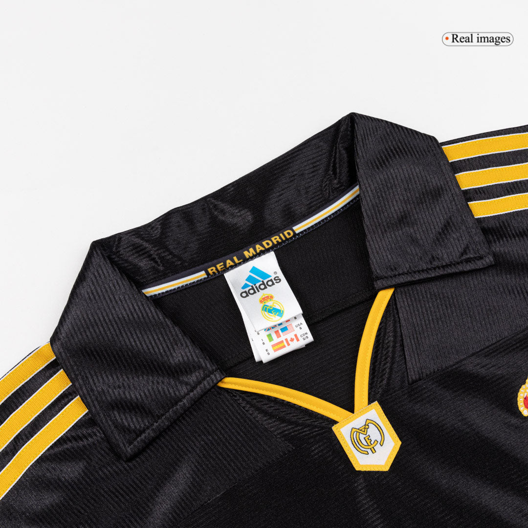 Retro Real Madrid Mens Away Soccer Jersey 1999/01 Black