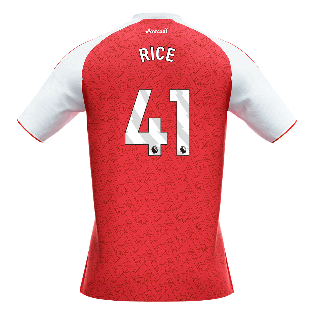 RICE #41 Arsenal Mens Home Soccer Jersey 2025/26 Red [PREMIUM]