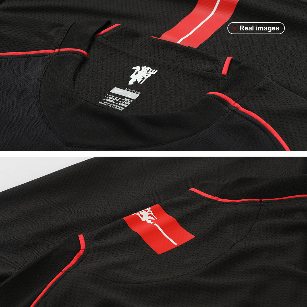 Retro RONALDO #7 Manchester United Mens Away Soccer Jersey 2007/08 Black