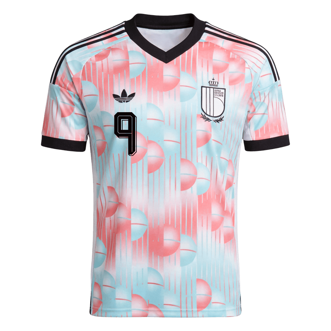 LUKAKU #9 Belgium Mens Away Soccer Jersey World Cup 2026 Blue&Pink