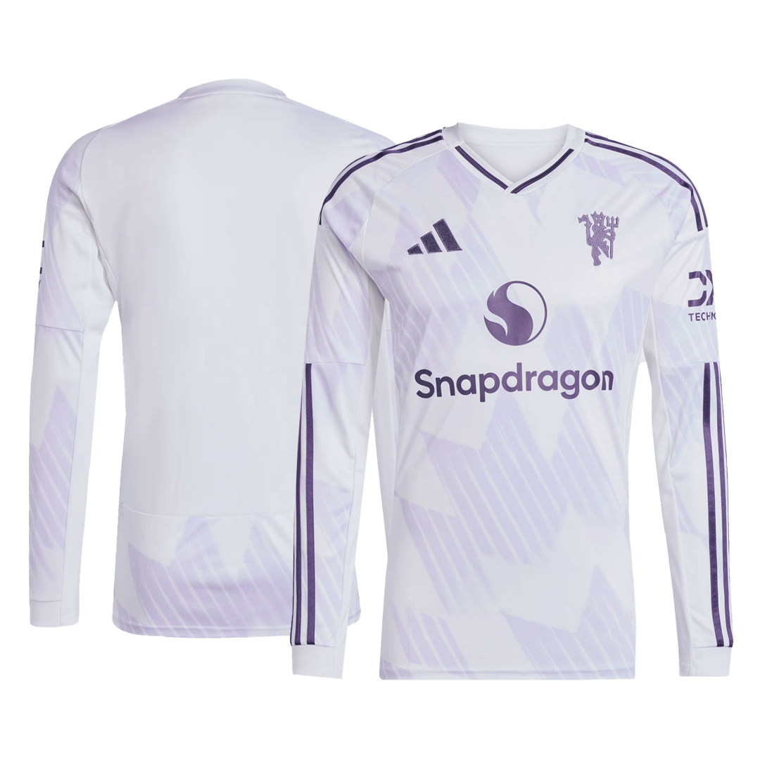 Manchester United Mens Away Long Sleeve Soccer Jersey 2025/26 White