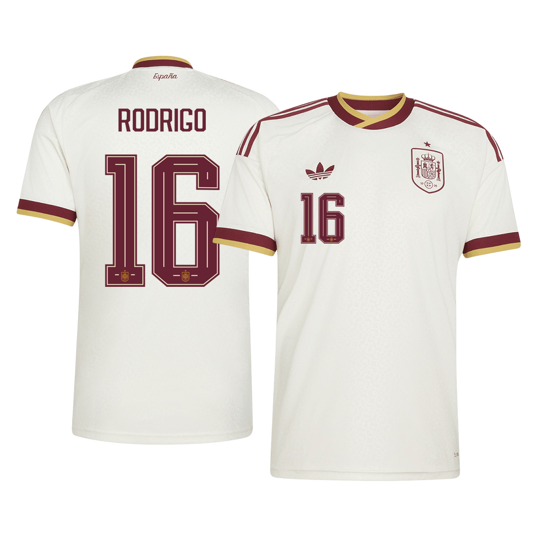 RODRIGO #16 Spain Mens Away Soccer Jersey World Cup 2026 White