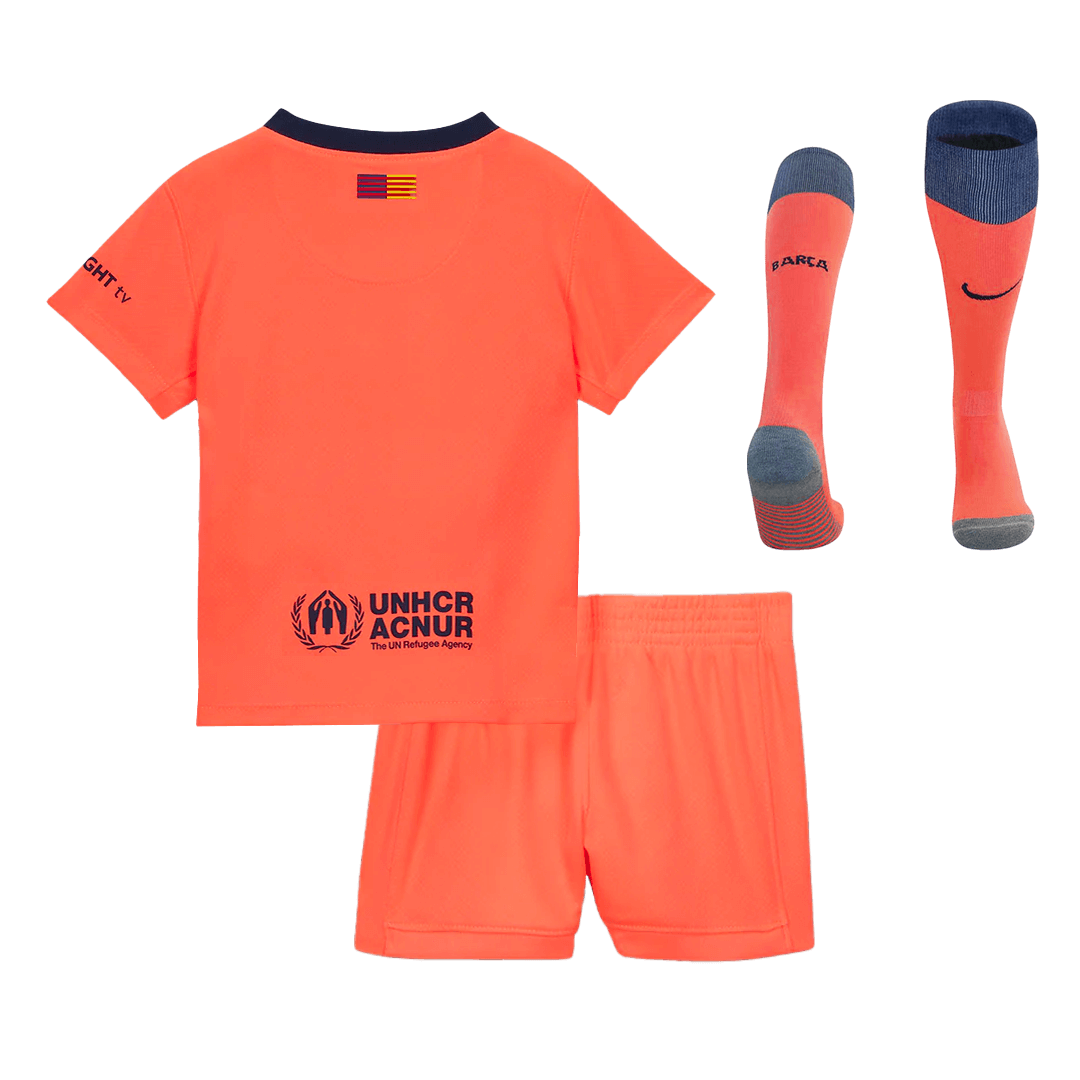 Barcelona Kids Third Away Soccer Full Set 2025/26 Orange