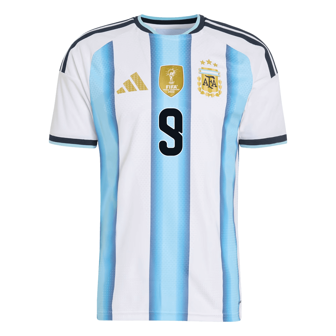J. ALVAREZ #9 Argentina Mens Home Soccer Jersey World Cup 2026 Blue&White - Player Version