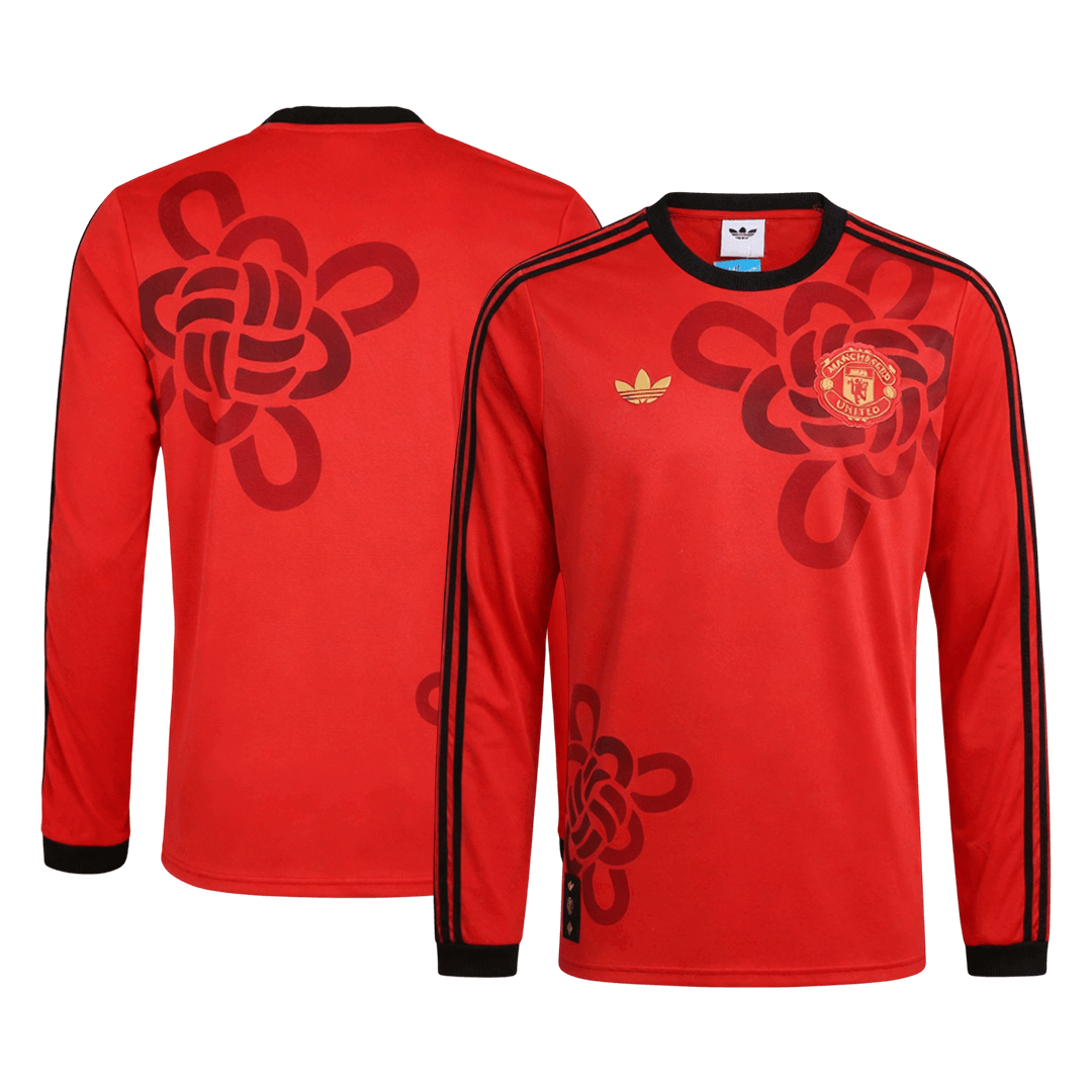 Manchester United Mens Long Sleeve Soccer Jersey 2025/26 Red