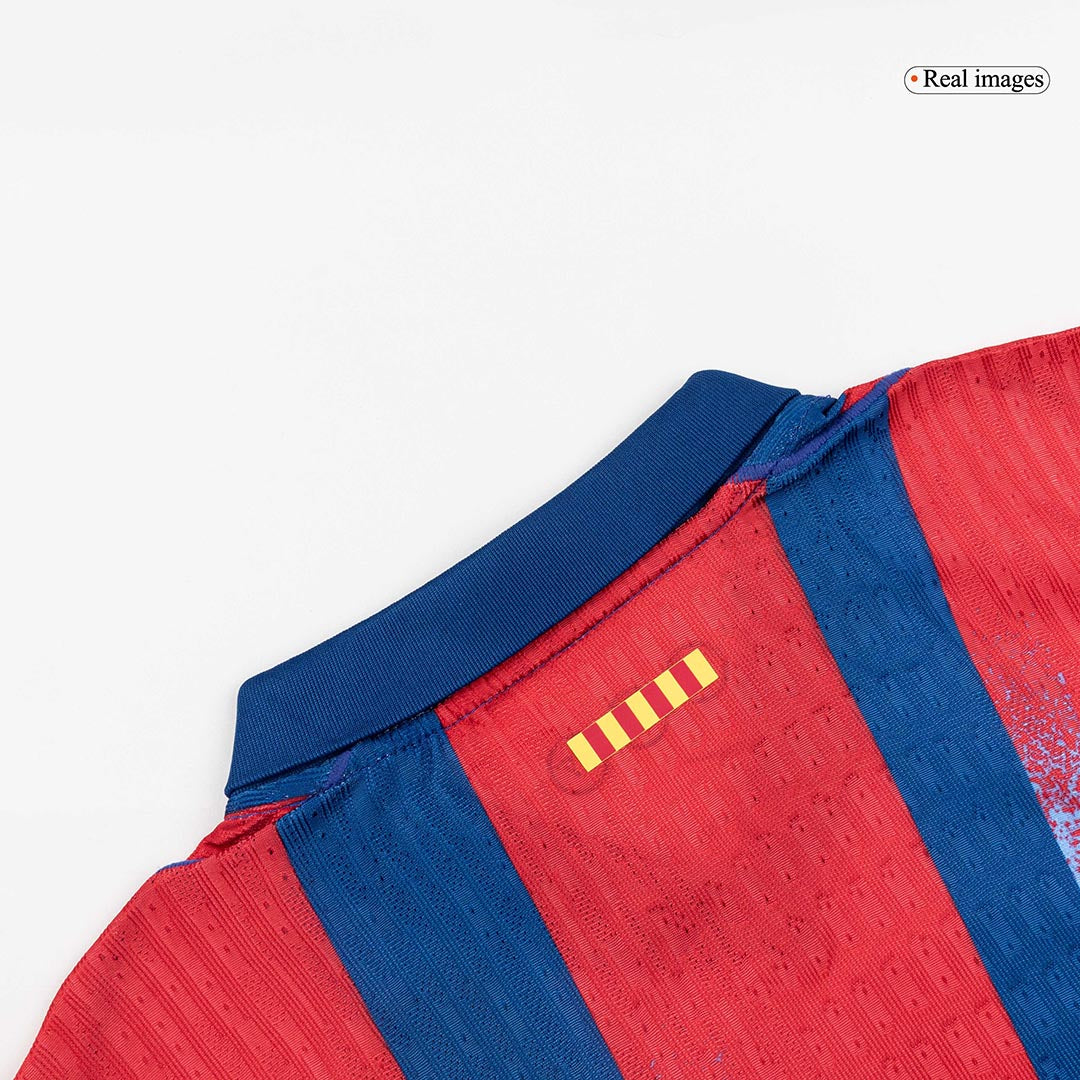 Barcelona Mens Fourth Away Soccer Jersey 2025/26 Red&Blue - Player Version
