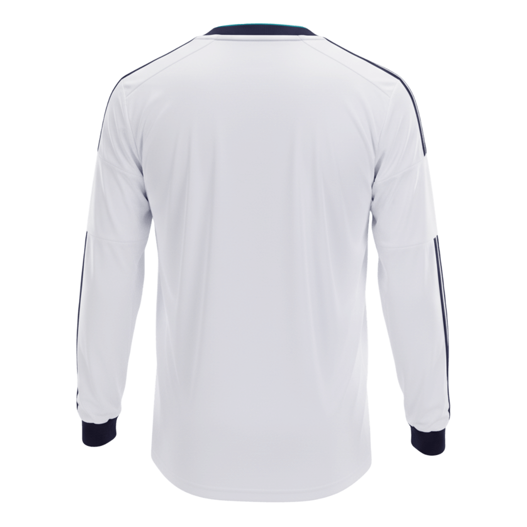 Retro Real Madrid Mens Home Long Sleeve Soccer Jersey 2012/13 White