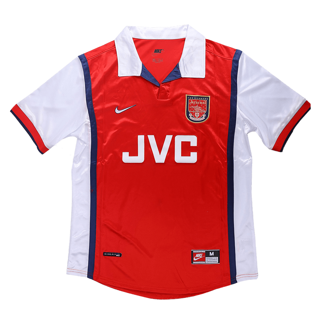 Retro Arsenal Mens Home Soccer Jersey 1998/99 Red&White