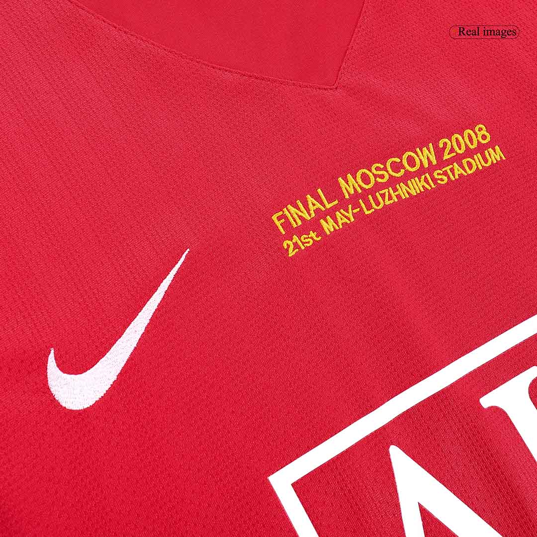 Retro ROONEY #10 Manchester United Mens Home Long Sleeve Soccer Jersey UCL Final UCL 2007/08 Red
